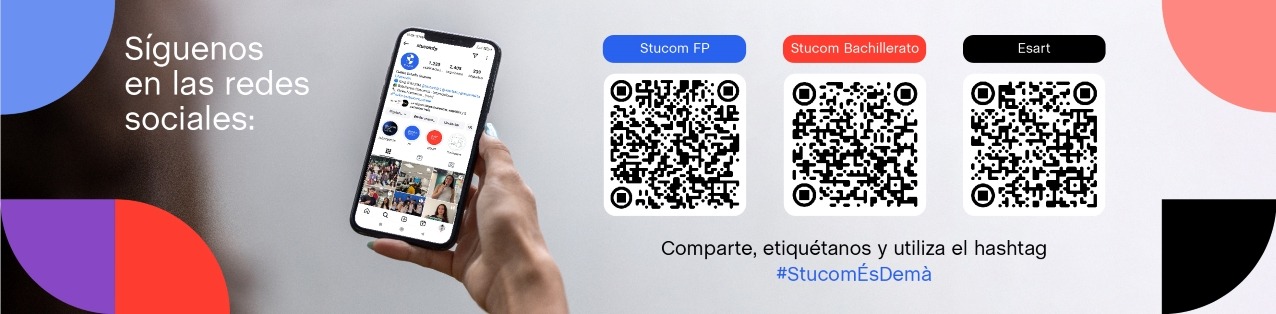 Redes Sociales Grupo STUCOM: @stucomfp , @stucombtx, @esartbtx